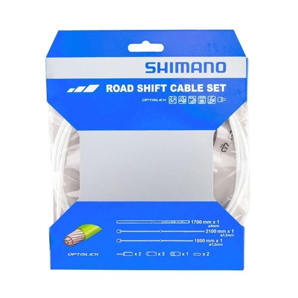 画像1: SHIMANO　シマノ　シフトケーブルセット オプティスリック　ロード用　ホワイト　Y60198030 (1)