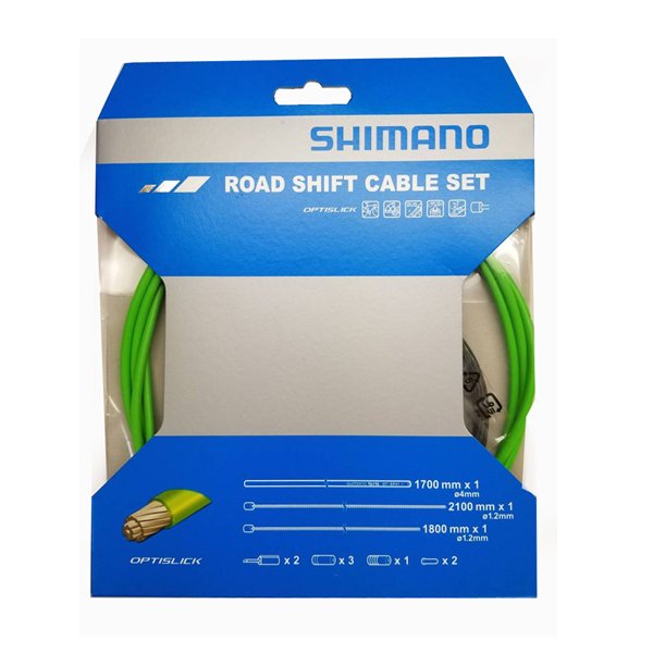 画像1: SHIMANO　シマノ　シフトケーブルセット オプティスリック　ロード用　グリーン　Y60198060 (1)