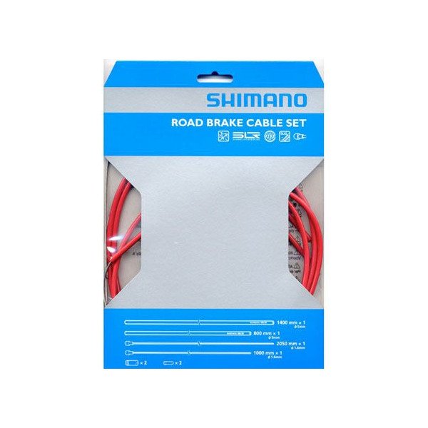 画像1: SHIMANO　シマノ　ロード用 PTFE ブレーキケーブルセット　レッド　Y80098014 (1)